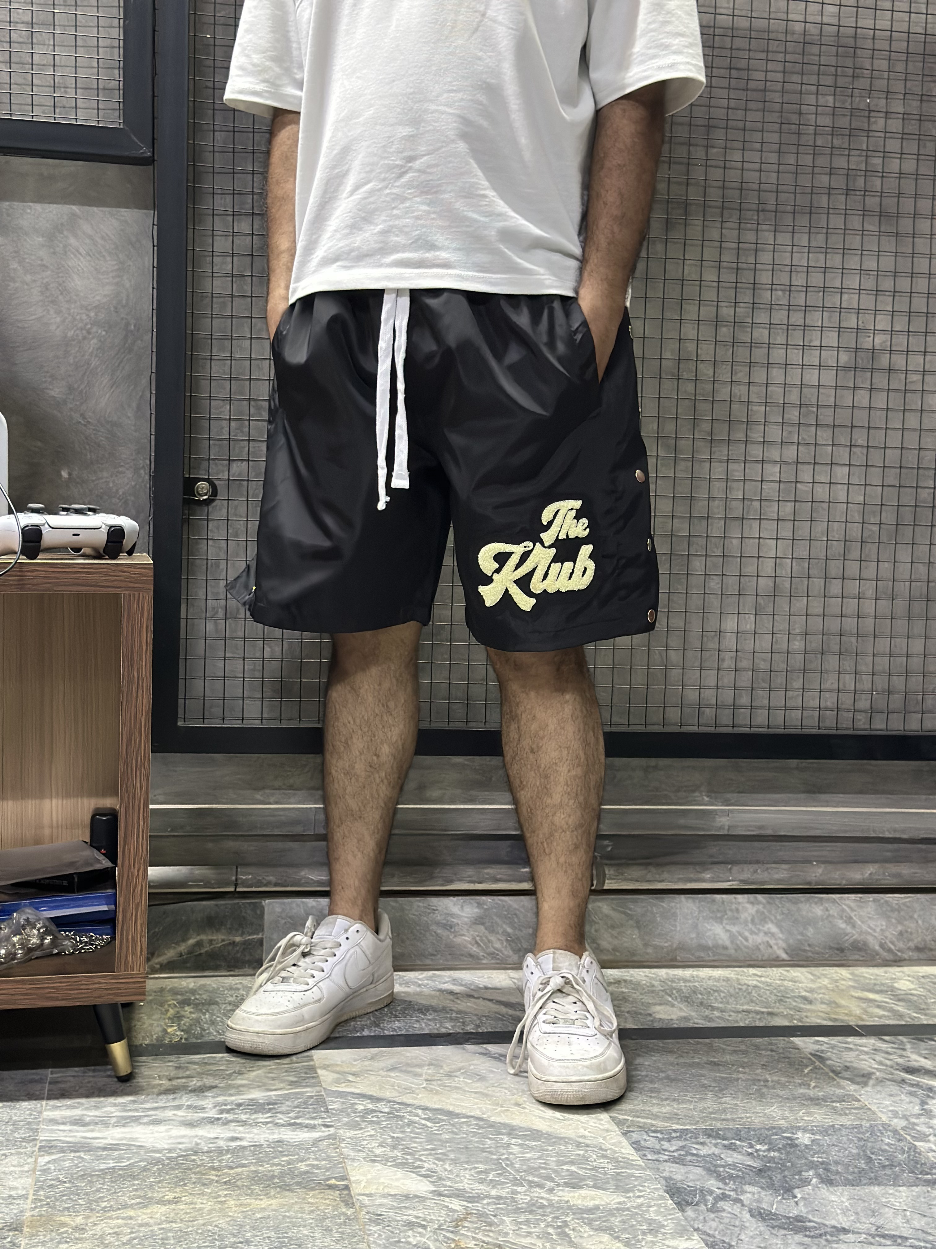 Black Klub Basketball Shorts with Chenille Patch